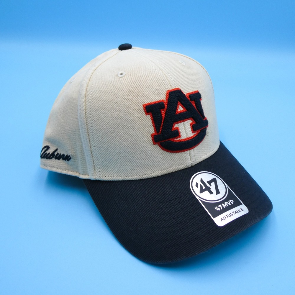 '47 Hat Men One Size 47‎ MVP Auburn Tigers Cream Navy Blue Snapback Cap Cotton
